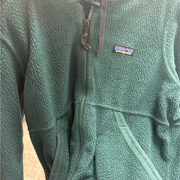 Patagonia Shearling Fleece Zip Up Jacket Borealis Green Hoodie Womens Size Small - Picture 6 of 6